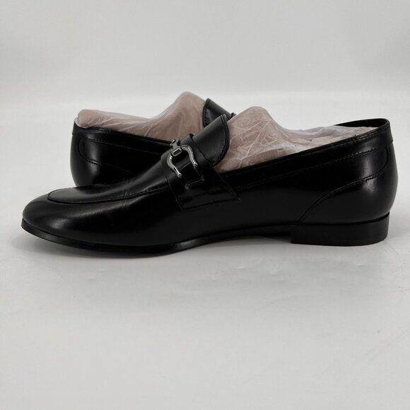 ALDO Marinho Loafers Size 7 Black Leather Upper Slip-On Dress Shoes Metal Bit - Picture 7 of 14